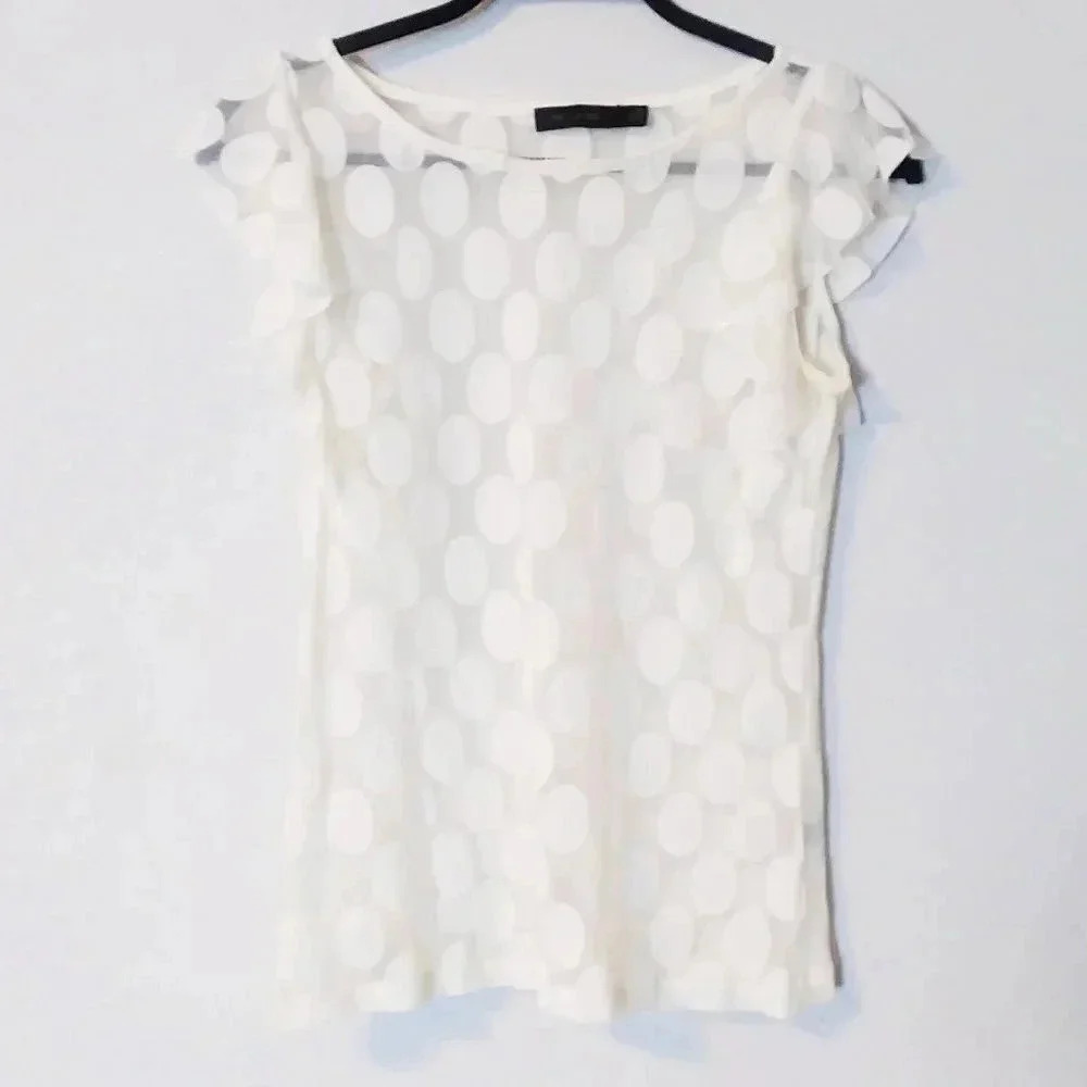 The Limited‎ White Polka Dot Blouse